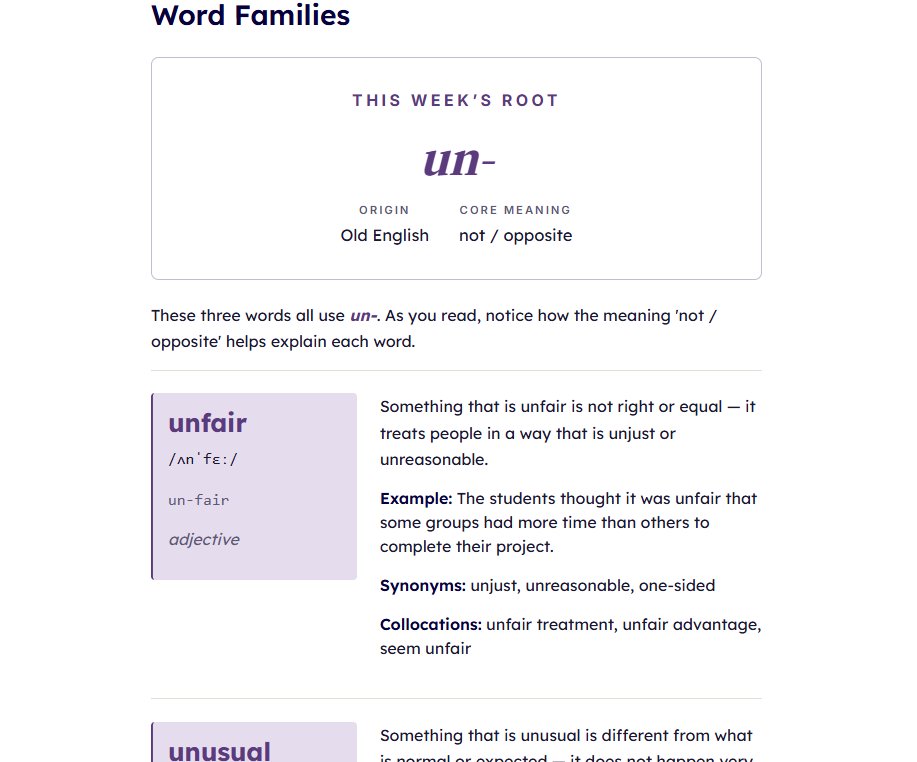 Real Year 5 Vocabulary module — Word Roots un-