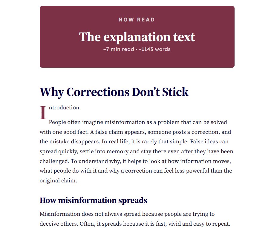 Real Year 9 Reading Comprehension module — Misinformation Machines
